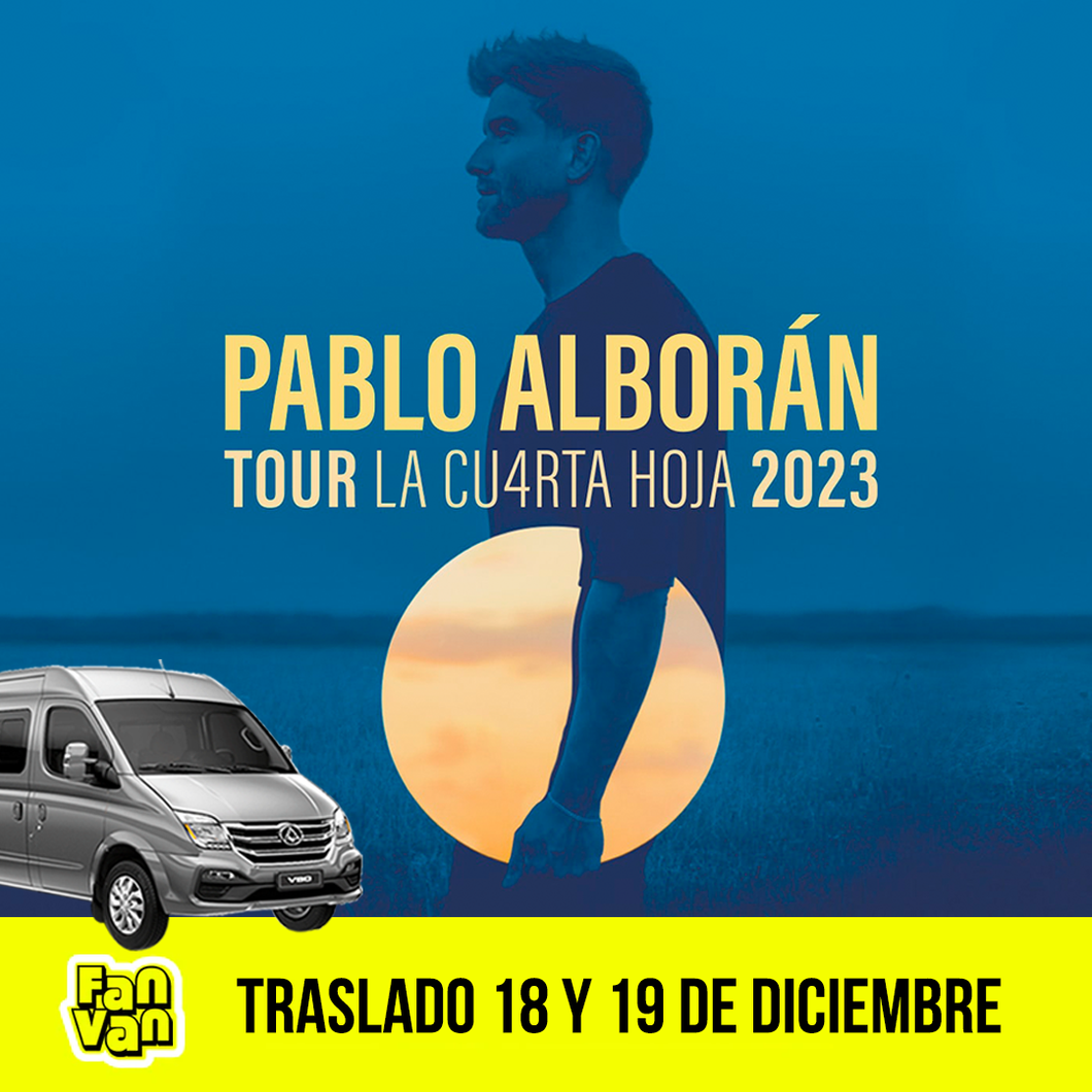 Traslado ida y vuelta para PABLO ALBORÁN / 18 y 19 de diciembre