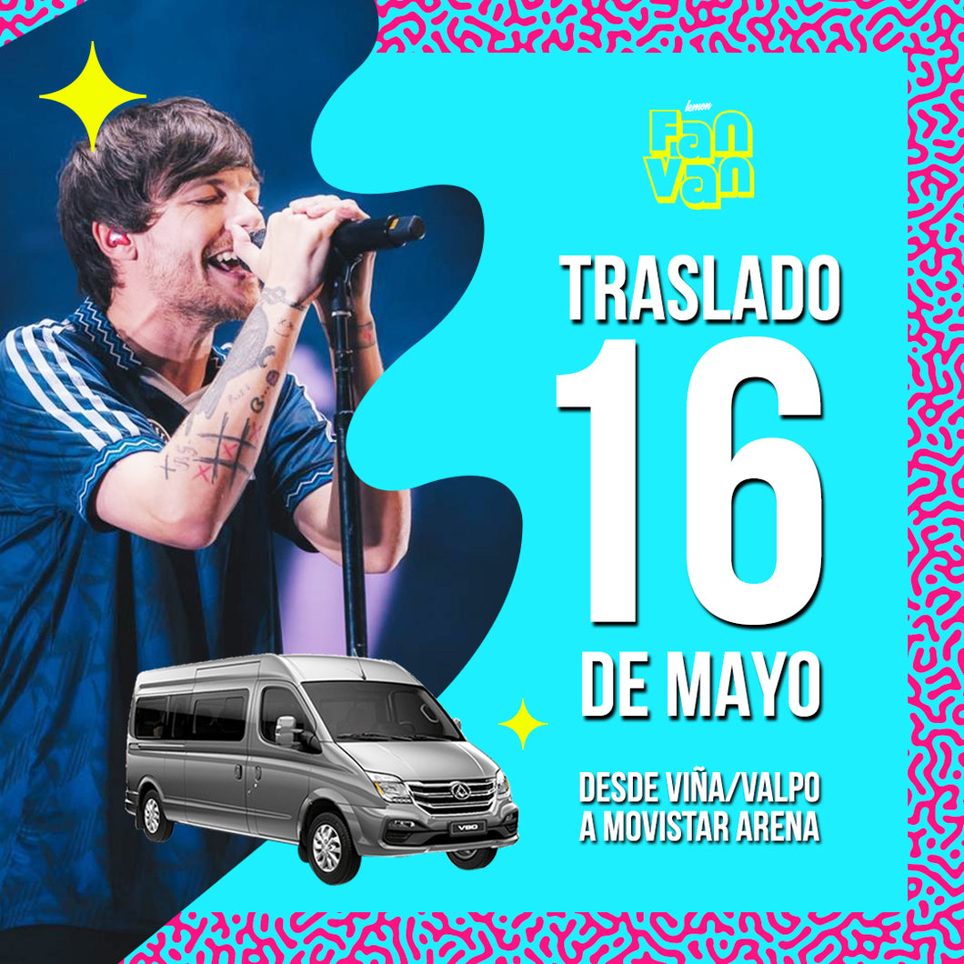 Traslado ida y vuelta para Concierto Louis Tomlinson / 16 de mayo