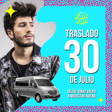 Cargar imagen en el visor de la galería, Traslado ida y vuelta para Concierto SEBASTIÁN YATRA / 30 de julio
