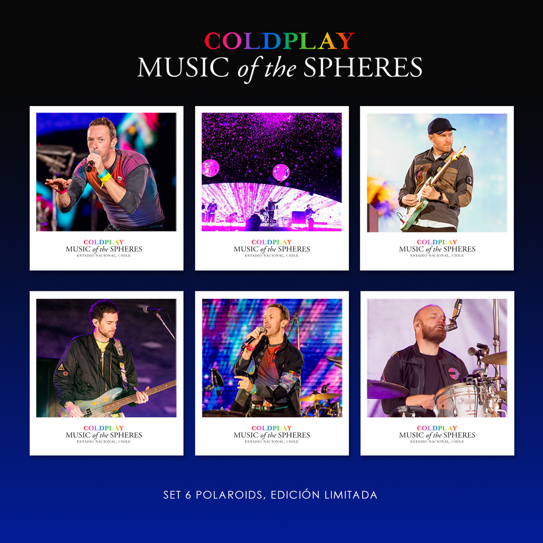 Set 6 Polaroids - Coldplay Chile 2022, Music Of The Spheres Tour